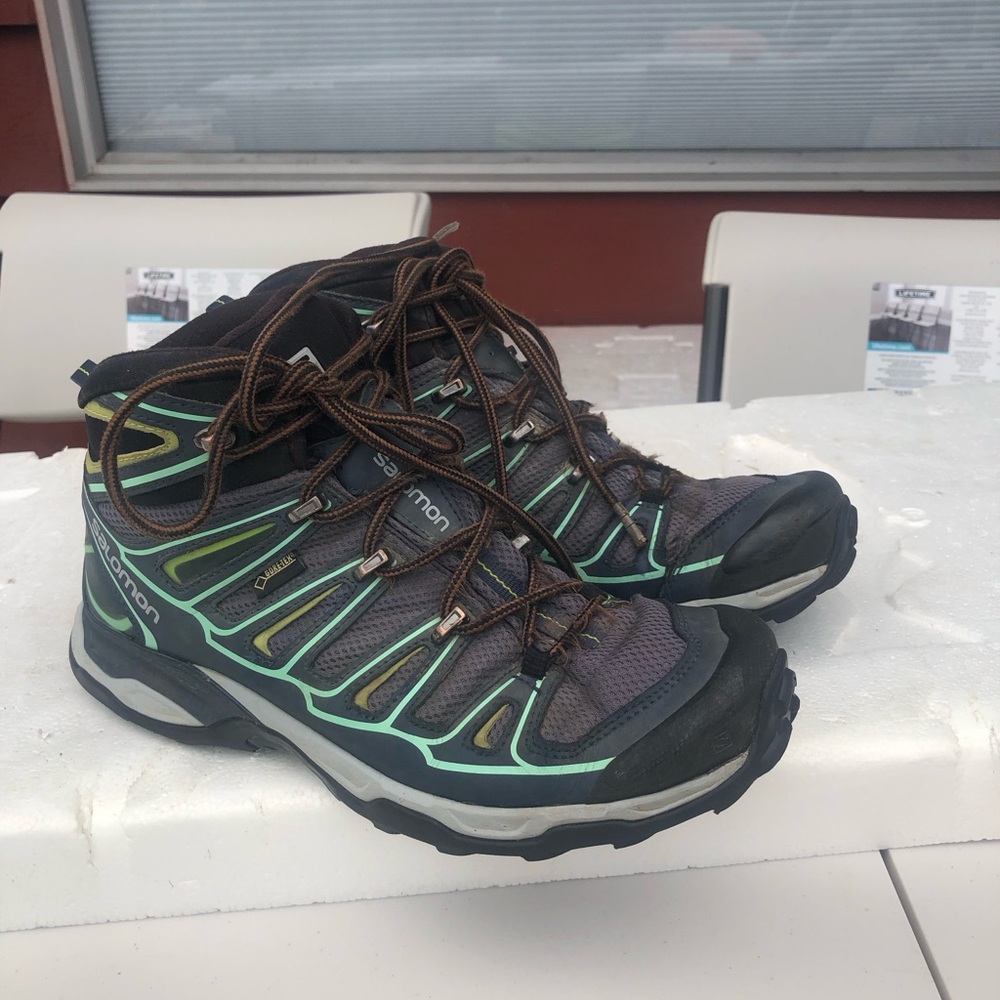 Salomon X Ultra 2 Mid Blue Black Gore-Tex GTX Hiking Boots Size 9 - Picture 11 of 15